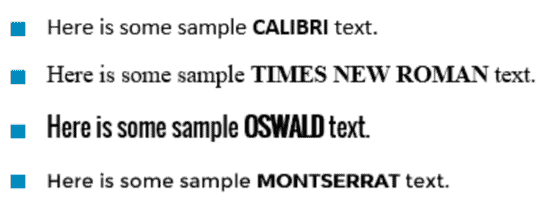 Different fonts are used for different situations Different fonts are used for different situations