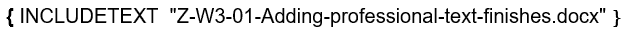 Basic INCLUDETEXT field code without MERGEFORMAT switch for consistent master document styling