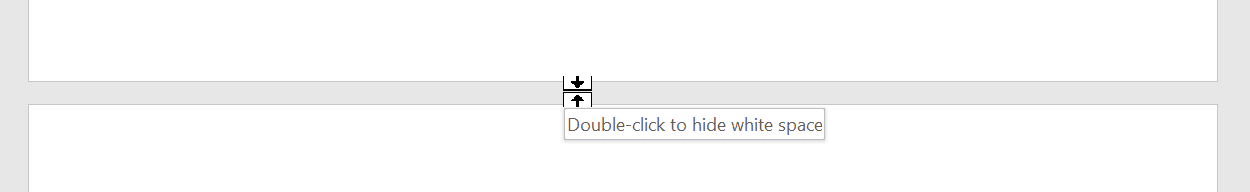 Microsoft Word page view showing how to remove white space between pages for condensed document viewing