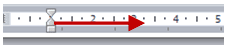 Ruler markers for controlling paragraph indentation Paragraph indent markers on Word ruler