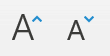Font size increase and decrease buttons on Microsoft Word ribbon Increase and decrease font size buttons in Word toolbar