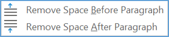 Options to remove space before or after paragraphs Remove paragraph spacing options in Word