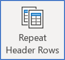 Automatically repeat table headers on multiple pages Repeat Header Rows button in Word table tools