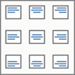 Vertical and horizontal cell alignment grid in Word Nine alignment options for table cell content